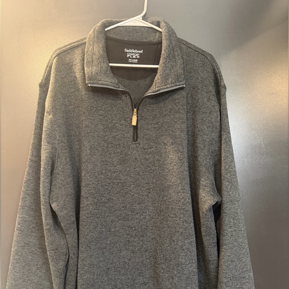Saddlebred Men's Charcoal Zip-Up Sweater